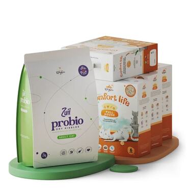 4x stelivo Full House, 4x400 g + 1x Probio krmivo ADULT, 2 kg